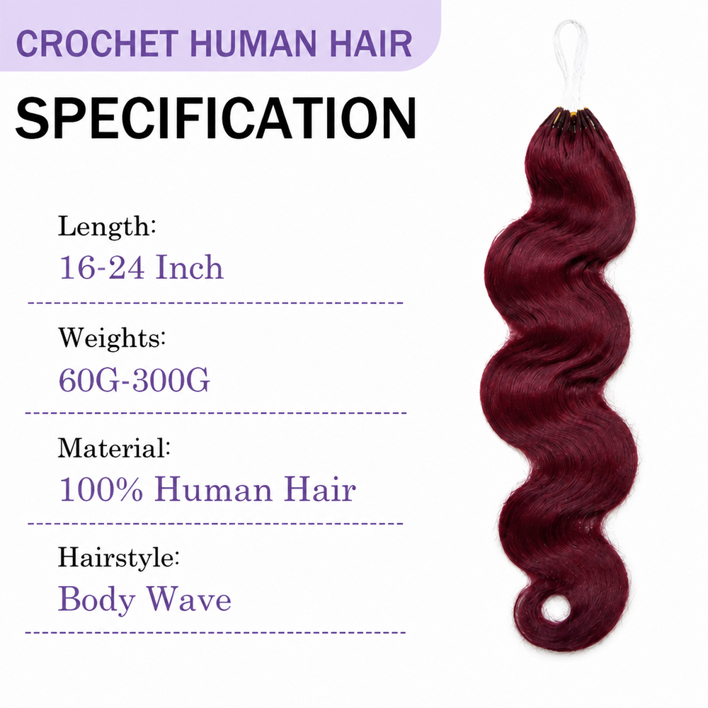99J Burgundy Color Body Wave C - Feather Hair Extension ulasan dan harga