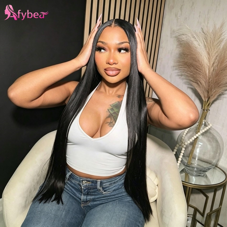 Straight Human Hair Wigs Gluel - Lace Front Wig ulasan dan harga