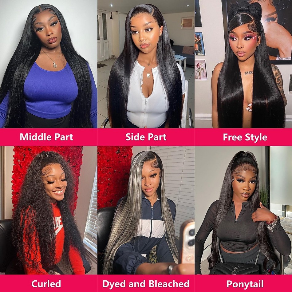 Straight Human Hair Wigs Gluel - Lace Front Wig ulasan dan harga