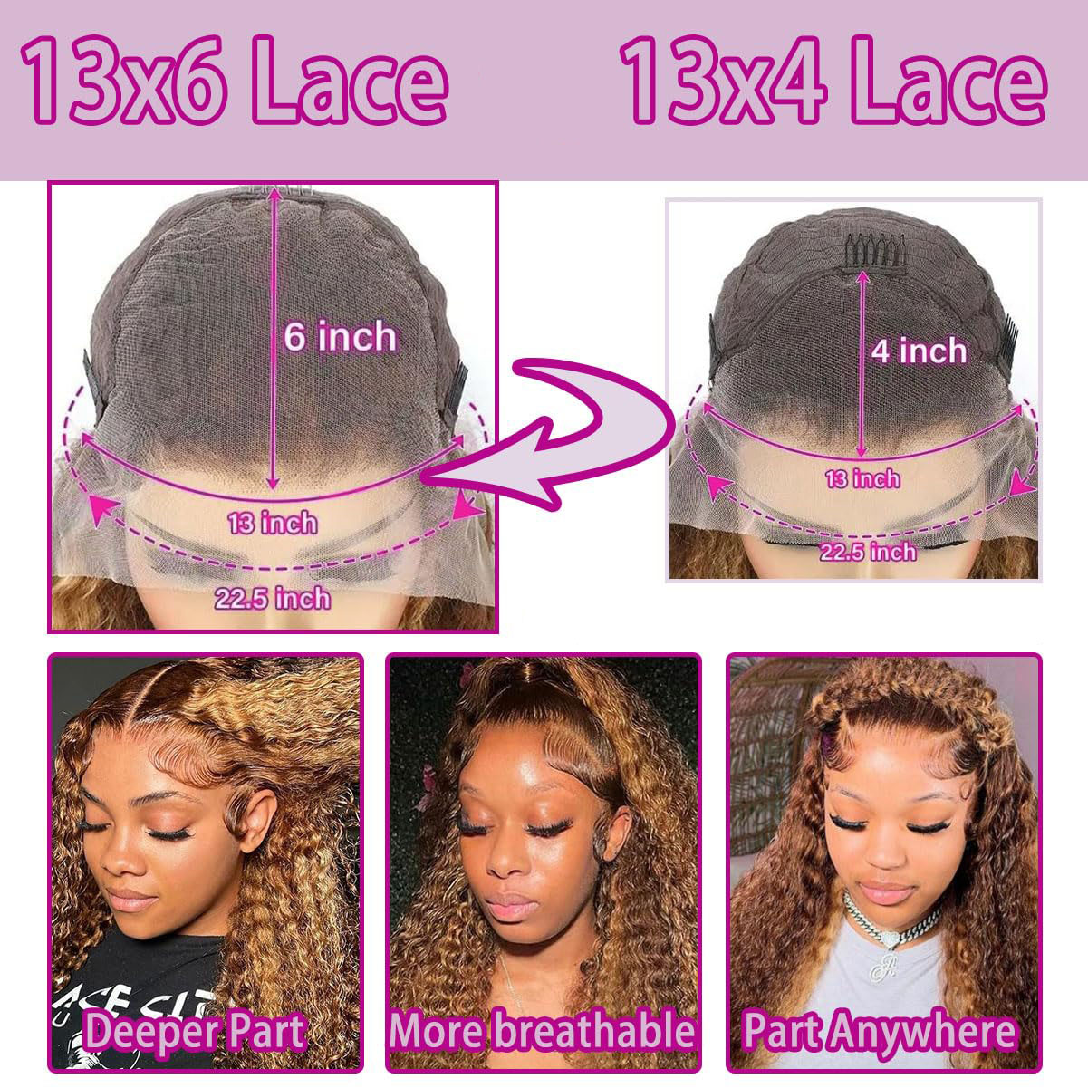36 Inch Deep Wave P4/27 Highli - Lace Front Wig ulasan dan harga