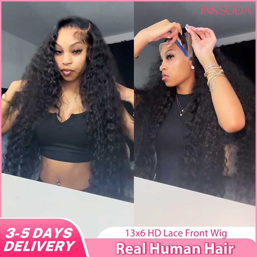 Deep Wave Human Hair Wigs 13X6 - Lace Front Wig ulasan dan harga