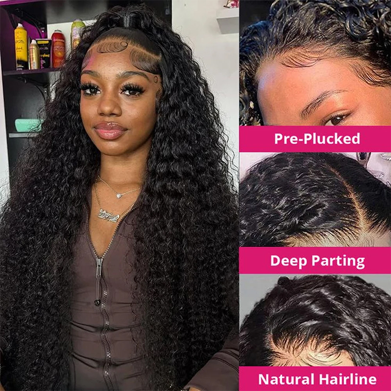 Deep Wave Human Hair Wigs 13X6 - Lace Front Wig ulasan dan harga