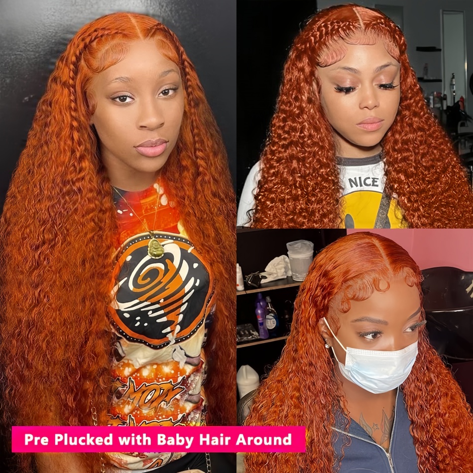30Inch Orange Ginger Water Wav - Lace Front Wig ulasan dan harga