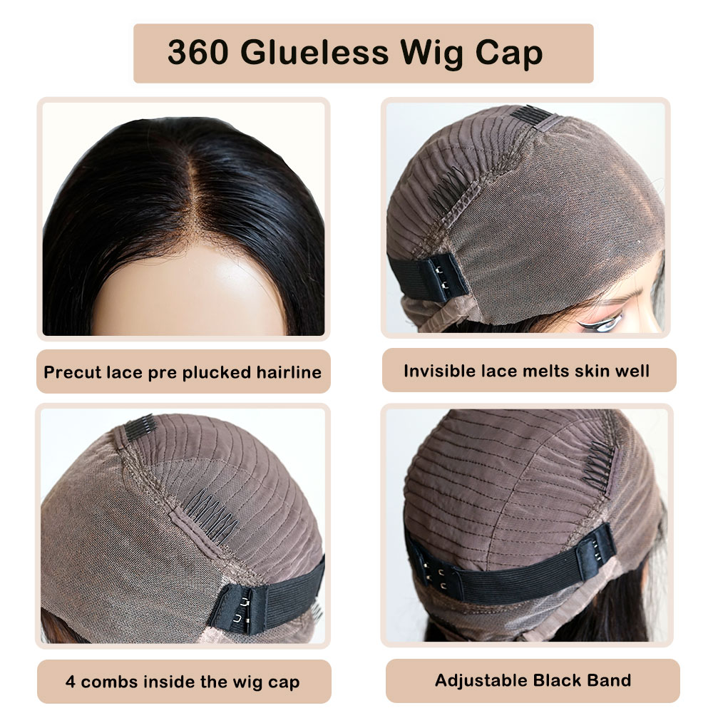 Brazilian Pre Cut Bone Straigh - Lace Front Wig ulasan dan harga